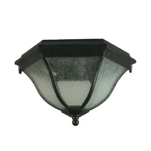 Lode Wickham Ripple Glass Under Eave Ceiling Light IP44 Antique Black by Lode International, a Outdoor Lighting for sale on Style Sourcebook