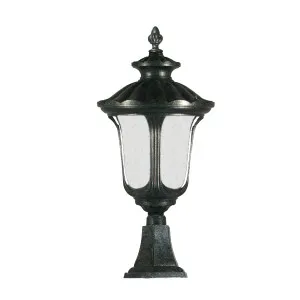 Lode Waterford Antique Black Pillar Mount Light IP44 Large by Lode International, a Outdoor Lighting for sale on Style Sourcebook