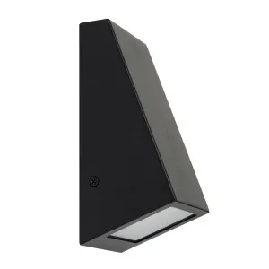 Matte Black Taper 250mm Surface Mounted LED Wall Wedge Light Tri Colour by Havit, a Outdoor Lighting for sale on Style Sourcebook