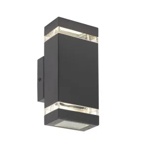 Black Telbix Dixon Square 304 S/S Exterior GU10 Wall Light IP44 2 Light by Telbix, a Outdoor Lighting for sale on Style Sourcebook