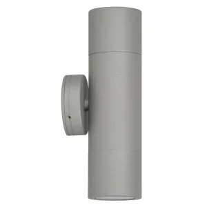 Matte Silver Tivah Exterior IP65 Up/Down Pillar LED Light 240V GU10 2 x 3/5/7W Tri Colour by Havit, a Outdoor Lighting for sale on Style Sourcebook