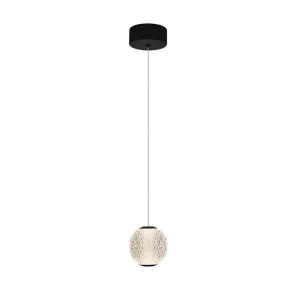 Black Vencha Langdon Cool White LED Optical Acrylic Pendant Light 1 Light by Vencha, a Pendant Lighting for sale on Style Sourcebook