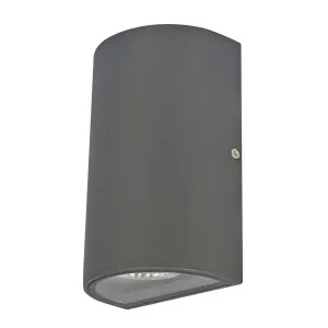 Dubois Aluminium Curved LED Exterior Wall Light IP54 Charcoal by Brilliant, a Outdoor Lighting for sale on Style Sourcebook