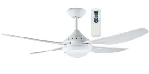 Russell / Howrah Deka 48" 1200mm Indoor/Outdoor Ceiling Fan With LED Light and Remote White - CCT by Deka, a Ceiling Fans for sale on Style Sourcebook