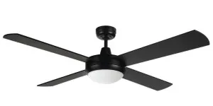 Tempest 52" 18W CCT Dimmable LED Timber Bladed Ceiling Fan Black by Brilliant, a Ceiling Fans for sale on Style Sourcebook