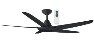 Randle / Bernie Deka 52" 1300mm Moulded Blade Indoor/Outdoor Ceiling Fan With Remote Black by Deka, a Ceiling Fans for sale on Style Sourcebook