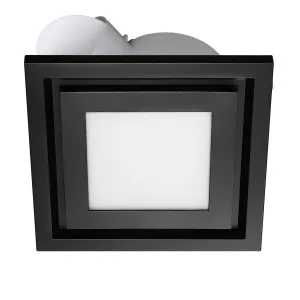 Square Ventair Airbus 200 Pro-V Bathroom Exhaust Fan With 10W LED Light Black by Ventair, a Exhaust Fans for sale on Style Sourcebook