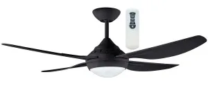 Russell / Howrah Deka 48" 1200mm Indoor/Outdoor Ceiling Fan With LED Light and Remote Black - CCT by Deka, a Ceiling Fans for sale on Style Sourcebook