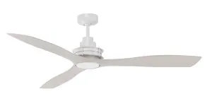 Mercator Clarence 56" (1420mm) ABS Blade Ceiling Fan White and Light Timber by Mercator, a Ceiling Fans for sale on Style Sourcebook