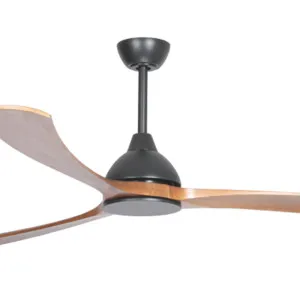 Fanco Sanctuary DC 86" Solid Timber Blade Indoor/Outdoor Ceiling Fan With Remote Matte Black/Teak by Fanco, a Ceiling Fans for sale on Style Sourcebook