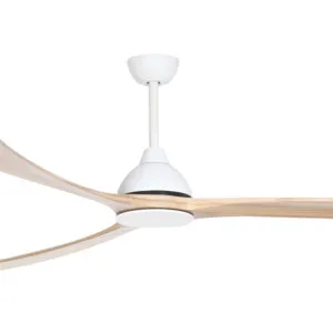 Fanco Sanctuary DC 86" Solid Timber Blade Indoor/Outdoor Ceiling Fan With Remote White/Natural Blades by Fanco, a Ceiling Fans for sale on Style Sourcebook