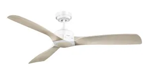 Mercator Ikuu 52" Smart WiFi Minota Indoor DC Ceiling Fan & Remote White and Light Timber by Mercator, a Ceiling Fans for sale on Style Sourcebook