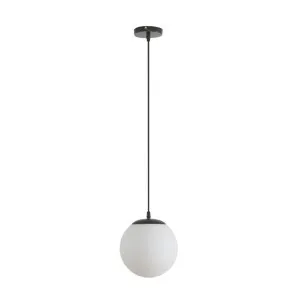 Domus Bubble 200 Opal Glass Pendant Light Edison Screw (E27) Black by Domus, a Pendant Lighting for sale on Style Sourcebook