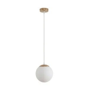 Domus Bubble 200 Opal Glass Pendant Light Edison Screw (E27) Satin Brass by Domus, a Pendant Lighting for sale on Style Sourcebook