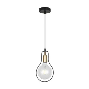 CLA Contour 1 Light Black Wire Pendant Light (E27) Pear by Compact Lamps Australia, a Pendant Lighting for sale on Style Sourcebook