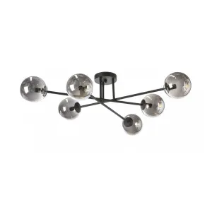 Fiorentino Arezzo 6 Light Aluminium and Glass Pendant Light (G9) Black by Fiorentino, a Pendant Lighting for sale on Style Sourcebook