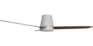 Calibo Profile 50" (1250mm) DC Low Profile Ceiling Fan with 18W CCT Dimmable Light and Remote White & Koa by Calibo, a Ceiling Fans for sale on Style Sourcebook