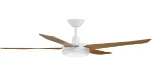 Calibo Enviro 60" (1530mm) DC Ceiling Fan with 18W CCT LED Light and Remote White & Koa by Calibo, a Ceiling Fans for sale on Style Sourcebook