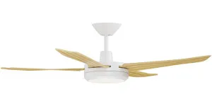 Calibo Enviro 52" (1320mm) DC Ceiling Fan with 18W CCT LED Light and Remote White & Bamboo by Calibo, a Ceiling Fans for sale on Style Sourcebook