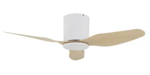 Fanco Smart Studio 48" (1220mm) Low Profile ABS Blade DC Ceiling Fan & Remote White & Beechwood by Fanco, a Ceiling Fans for sale on Style Sourcebook