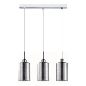 CLA Oblong Iron & Chrome Dotted Pendant Lights (E27) 3 Light Bar by Compact Lamps Australia, a Pendant Lighting for sale on Style Sourcebook