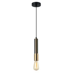 Black & Brass CLA Golda Pendant (E27) Vertical by Compact Lamps Australia, a Pendant Lighting for sale on Style Sourcebook