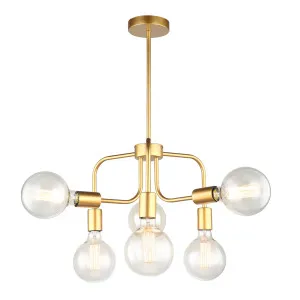 CLA Hexa 6 Light Pendant (E27) Gold by Compact Lamps Australia, a Pendant Lighting for sale on Style Sourcebook