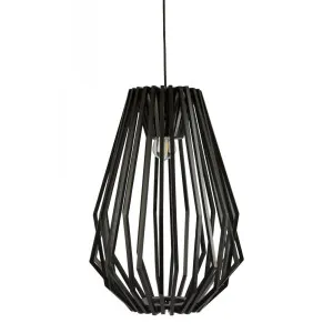 Black Fiorentino Ragusa Wood Veneer Pendant (E27) Long by Fiorentino, a Pendant Lighting for sale on Style Sourcebook