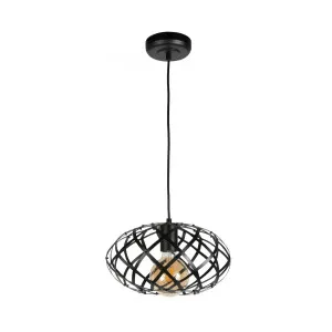 Fiorentino Wembley 300mm Metal Pendant Light (E27) Black by Fiorentino, a Pendant Lighting for sale on Style Sourcebook