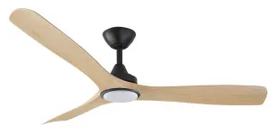 ThreeSixty 52" Spitfire DC Ceiling Fan with Black Motor and 18W CCT LED Light Natural Blades by ThreeSixty, a Ceiling Fans for sale on Style Sourcebook