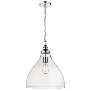 Lode Keys Hampton Style Glass Pendant (E27) Large Chrome by Lode International, a Pendant Lighting for sale on Style Sourcebook