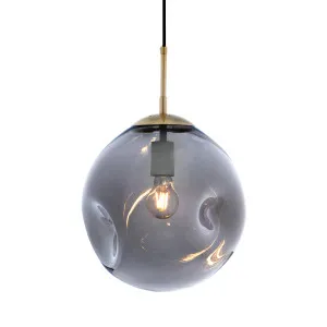 Paddington Mercator Dimpled Smoke Glass Pendant Light (E27) Large by Mercator, a Pendant Lighting for sale on Style Sourcebook