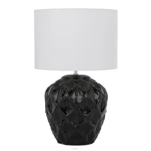 Telbix Diaz Ceramic Table Lamp (E27) Black by Telbix, a Table & Bedside Lamps for sale on Style Sourcebook