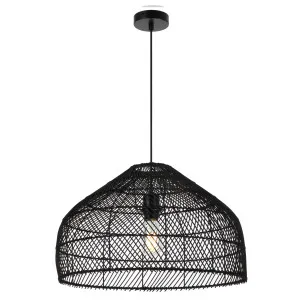 Black Telbix Frya Woven Pendant (E27) Large by Telbix, a Pendant Lighting for sale on Style Sourcebook