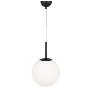 Black Telbix Bally Opal Matt Glass Ball Pendant Light 250mm by Telbix, a Pendant Lighting for sale on Style Sourcebook