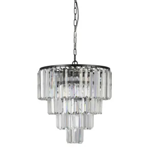 Black Fiorentino Karina Crystal Pendant (E14) 5 Light by Fiorentino, a Chandeliers for sale on Style Sourcebook