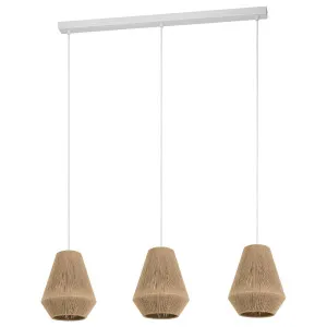 Eglo Alderney 3 Light Bar Pendant Natural by Eglo, a Pendant Lighting for sale on Style Sourcebook