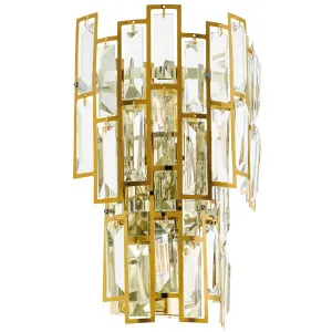 Eglo Calmeilles 3 Light Crystal Wall Light Brass by Eglo, a Wall Lighting for sale on Style Sourcebook