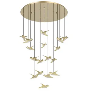 Eglo Paratebueno 17 Light Round LED Pendant Brass by Eglo, a Pendant Lighting for sale on Style Sourcebook