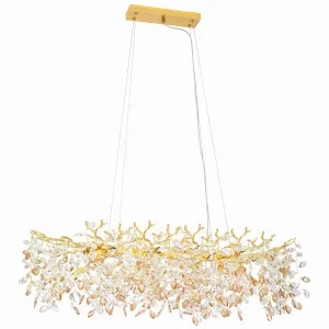 Telbix Molena Rectangular 10 Light Pendant Light Gold by Telbix, a Chandeliers for sale on Style Sourcebook