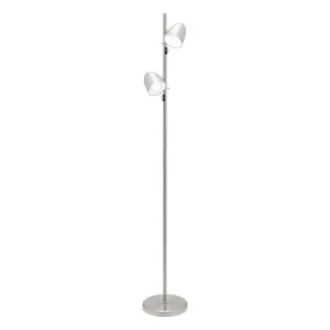 Sara 2 Light Metal Floor Lamp Brushed Chrome by Mercator, a Lighting for sale on Style Sourcebook