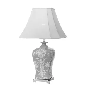 Telbix Dono Ceramic Grey And Floral Table Lamp Small by Telbix, a Table & Bedside Lamps for sale on Style Sourcebook