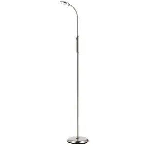 Tyler 6W LED Adjustable Metal Floor Lamp Nickel by Telbix, a LED Lighting for sale on Style Sourcebook