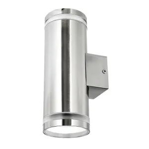 Leto Cylindrical Exterior GU10 Wall Light IP44 2 Light Up/Down by Brilliant, a Outdoor Lighting for sale on Style Sourcebook