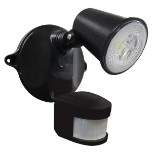 10W LED Single Adjustable Exterior Spotlight With Sensor Black by Housewatch, a Outdoor Lighting for sale on Style Sourcebook