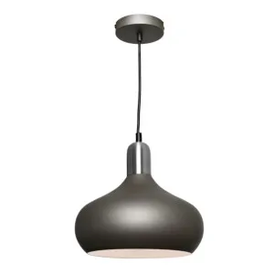 Sloan 1 Light Pendant Light Charcoal with Satin Chrome by Cougar, a Pendant Lighting for sale on Style Sourcebook