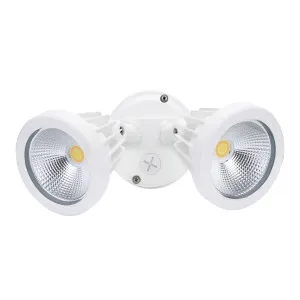 PHL Zip Tri-Colour 30W LED Double Adjustable Spotlight IP65 White by Phonix Lighting, a Outdoor Lighting for sale on Style Sourcebook