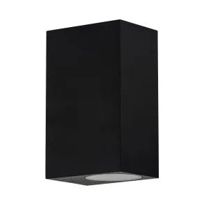 Accord Square Black Exterior Up/Down Wall Light IP54 240V GU10 10W LED Tri-Colour by Havit, a Outdoor Lighting for sale on Style Sourcebook