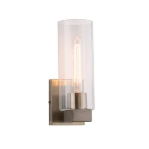 Mercator Waverly Metal and Clear Glass Indoor Wall Light (E27) Antique Brass by Mercator, a Wall Lighting for sale on Style Sourcebook