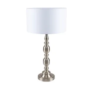 Domus Sandra Traditional Linen Shade Table Lamp Edison Screw (E27) Antique Brass by Domus, a Table & Bedside Lamps for sale on Style Sourcebook